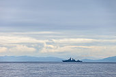 Russian warship at sea