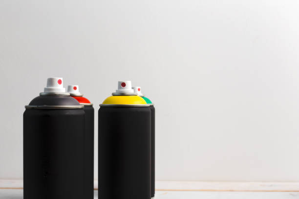 istock Spray paint cans close up. High quality photo 1279984528