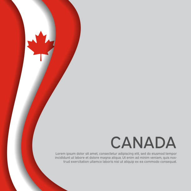 ilustraciones, imágenes clip art, dibujos animados e iconos de stock de bandera ondeando abstracta de canadá. estilo de corte de papel. fondo creativo en colores de bandera de canadá para el diseño de tarjetas de vacaciones. cartel nacional. portada patriótica canadiense estatal, folleto de negocios, folleto. diseño vecto - canadian flag illustrations