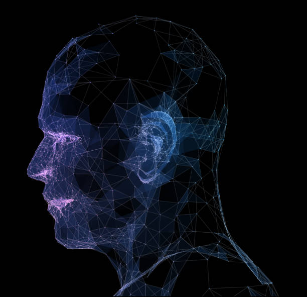 istock Point, Line connection from the head contour. 3d illustration 1279987159