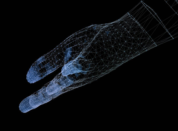 istock Hands network connections, sense of technology 3d illustration. 1279987397