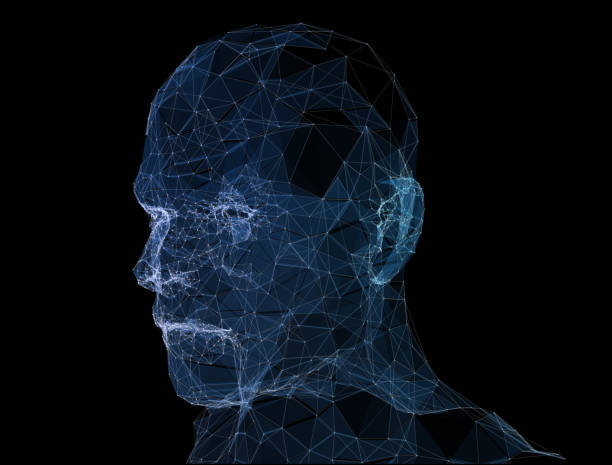 istock Point, Line connection from the head contour. 3d illustration 1279987446