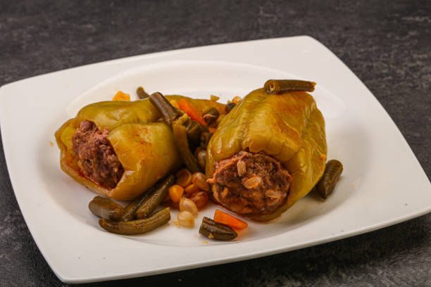 istock Baked stuffed bell pepper with meat 1279990552