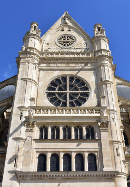 kościół świętego eustatiusa w dzielnicy les halles. paryż, francja. - église saint eustache zdjęcia i obrazy z banku zdjęć