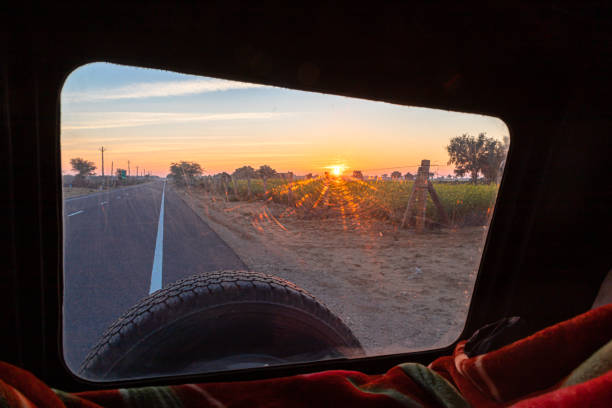 istock a beatiful sunset view from the backseat of thar jeep 1279998657