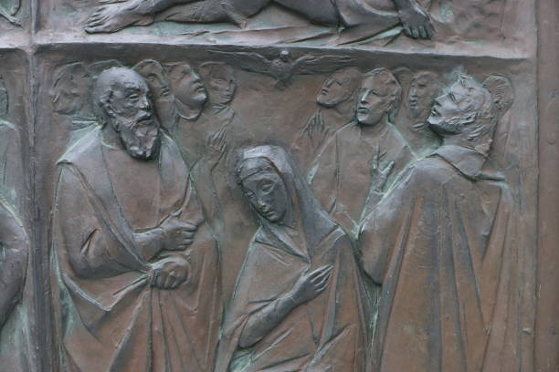 Siena, Italy-July 22, 2015: Relief Iron Gate of Siena Cathedral. It was built by Matteo di Ugolino da Bologna between 1355 and 1362 and completed by Giovanni de Micheluccio da Orvieto in 1364.
