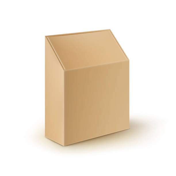 istock Vector Brown Blank Cardboard Rectangle Take Away Box Packaging For Sandwich, Food, Gift, Other Products Mock up Close up Isolated on White Background 1280003951