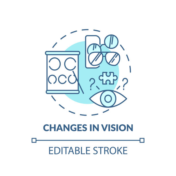 zmiany w ikonie koncepcji turkusu wizji - alzheimers disease brain healthcare and medicine aging process stock illustrations