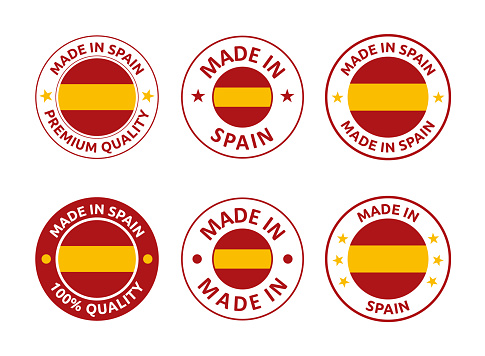 made in Spain icon set, Spanish product labels