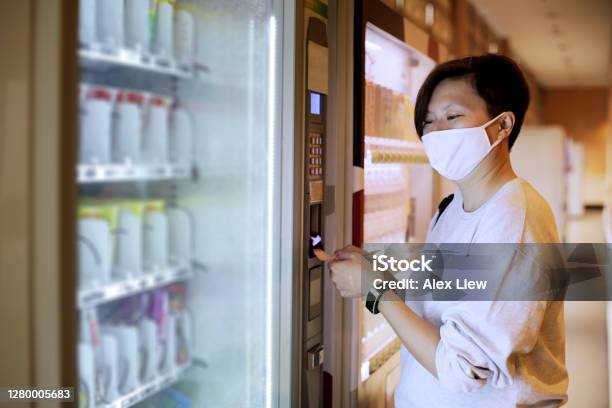 The New Norm Stock Photo - Download Image Now - Vending Machine, Protective Face Mask, Paper Currency