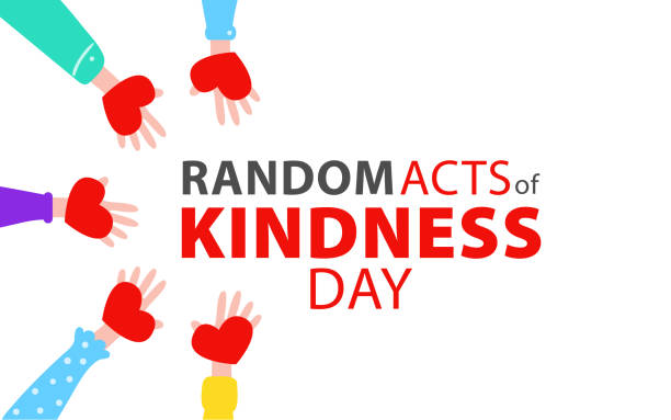 Random acts of kindness day emblem isolated vector illustration. World altruistic holiday event label. Random acts of kindness day emblem isolated vector illustration. World altruistic holiday event label. Vector illustration performance stock illustrations