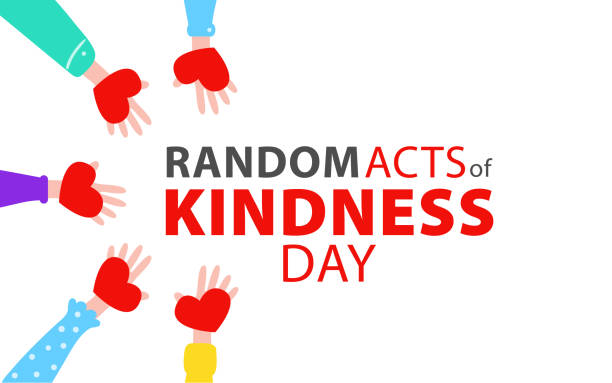 Random acts of kindness day emblem isolated vector illustration. World altruistic holiday event label. Random acts of kindness day emblem isolated vector illustration. World altruistic holiday event label. Vector illustration day stock illustrations