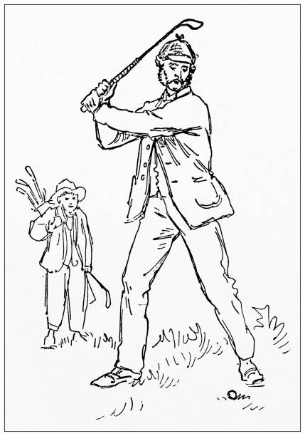 Antique illustration of Montreal, Canada: Playing golf