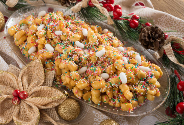 istock Neapolitan pastry called struffoli - Little shortcrust pastry balls fried dipped in honey 1280006576