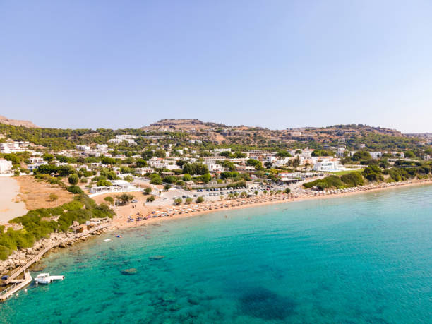 istock Beach at Pefkos or Pefki in Rhodes, Greece 1280006806