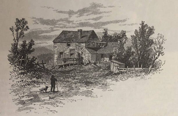 istock Antique illustration - house in the Catskill Mountains New York 1280007366