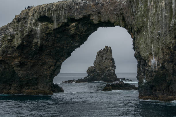 Arch Rock off of Anacapa Island Anacapa Island in Channel Islands National Park anacapa island stock pictures, royalty-free photos & images