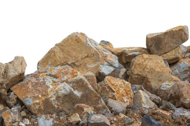istock stone pile and ground isolated on white background with clipping path 1280011464