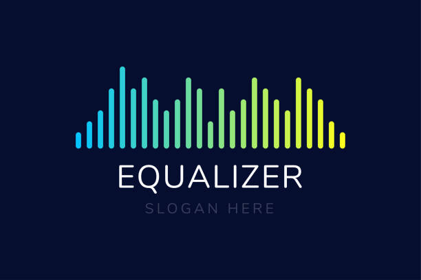 equalizer sound audio welle licht multicolor logo vektor - singen grafiken stock-grafiken, -clipart, -cartoons und -symbole