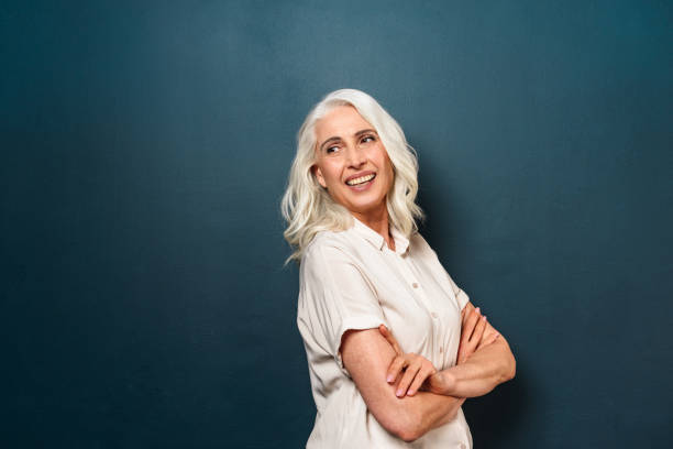 istock Gorgeous happy mature old woman 1280012904