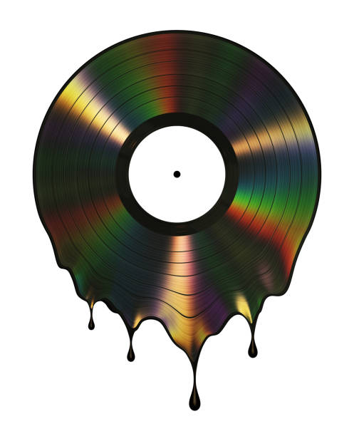 istock Iridescent molten vinyl isolated on white background 1280013758