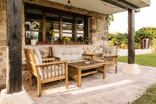 House porch with garden furniture