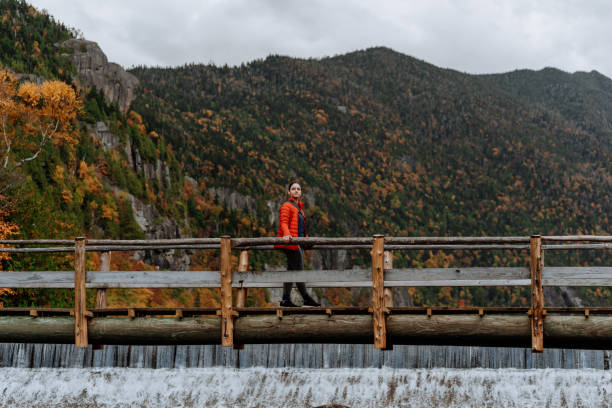 istock Hiking in the Adirondack Mountain in the fall 1280015123