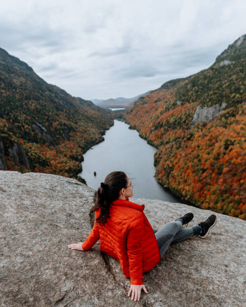 istock Hiking in the Adirondack Mountain in the fall 1280015190