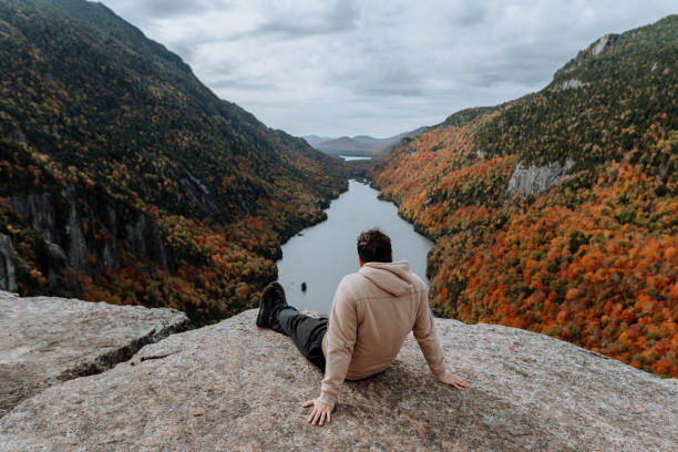 istock Hiking in the Adirondack Mountain in the fall 1280015270