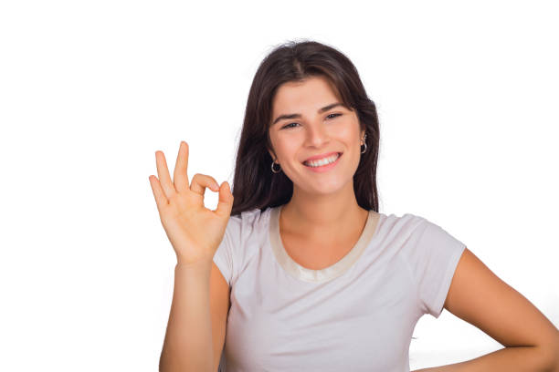 istock Woman doing the OK gesture. 1280017047