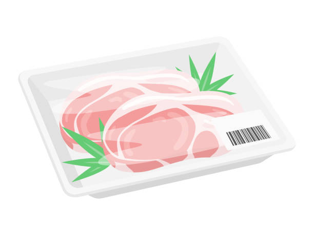 Pork in a pack. Pork in a pack. pork loin stock illustrations