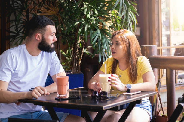 istock Young couple in a restaurant. 1280024907