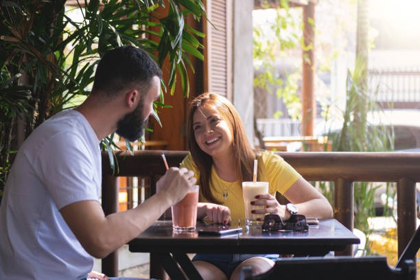istock Young couple in a restaurant. 1280025426