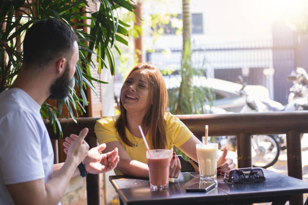 istock Young couple in a restaurant. 1280025494