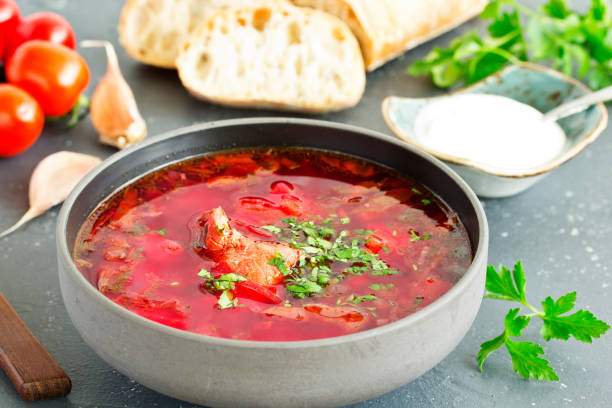 istock borsch with beets. Ukrainian cuisine. 1280027041