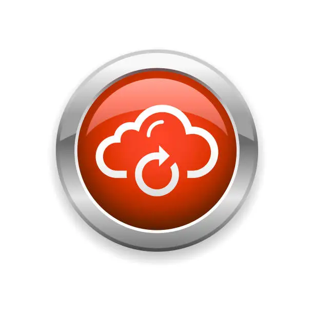 Vector illustration of Cloud Computing Connection Glossy Icon