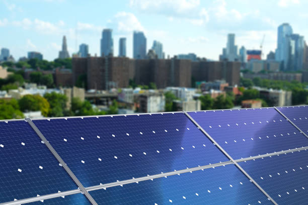 istock Solar panels in New York City 1280029416