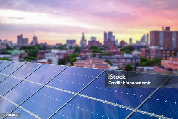 Solar Panels In New York City Stock Photo - Download Image Now - Solar Panel, Solar Energy, Solar Power Station