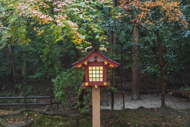 Tenri, Nara, Japan - December 2, 2019 : Scenery of the Isonokami Jingu Shrine. It is one of the oldest extant Shinto shrines in Japan. It played a pivotal role in Japan's early history, especially during the 3rd to 5th centuries.