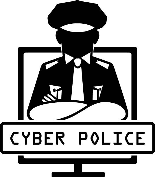 illustrations, cliparts, dessins animés et icônes de icône de cyber policier - violence police catching stealing