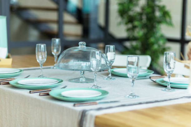istock Elegant table setting dinner for an event party or family celebration at home. 1280034576