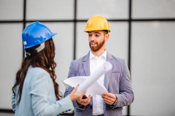 istock Two architects having business meeting outdoors 1280037001