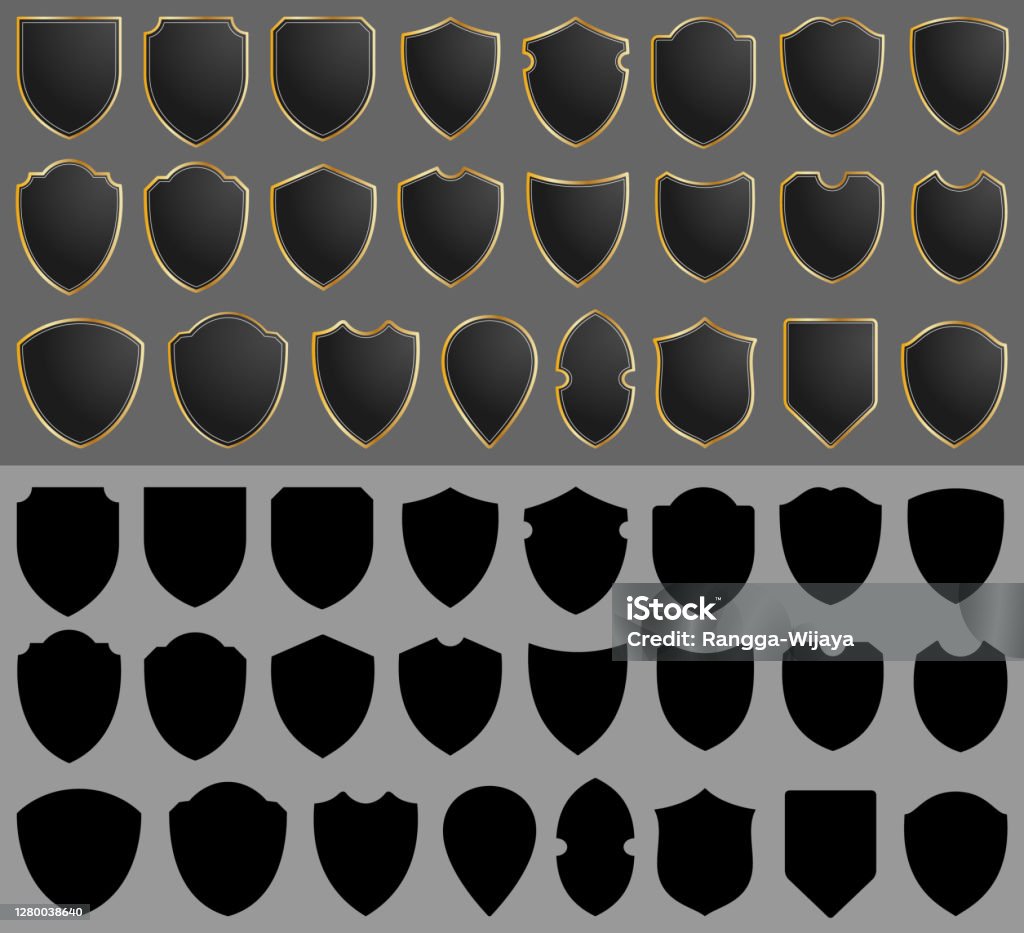 Shield Shapes Vector Collection Stock Illustration - Download Image Now ...