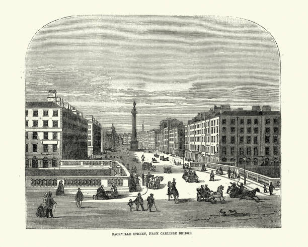istock Sackville Street, Dublin, Ireland, 19th Century old engraving 1280039991