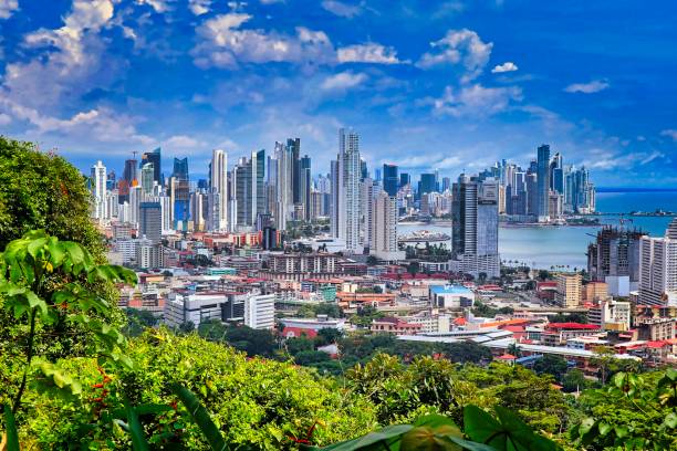 The View of Panama City - Panama The View from Ancon Hill - Panama City, Panama panama photos stock pictures, royalty-free photos & images