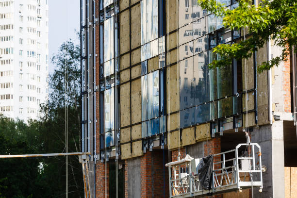 istock Thermal insulation of a house wall on a building site 1280046301
