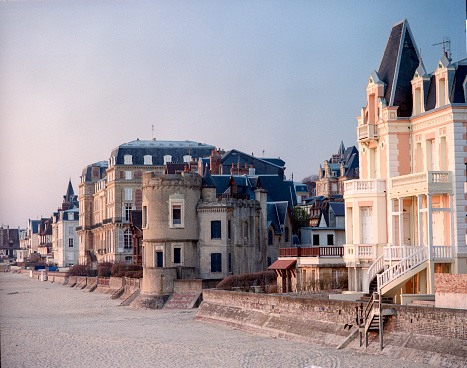 Trouville -sur-Mer is a famous holiday resort with beautiful villas and a large sandy beach.It is situated in the Calvados department,Normandy,France.