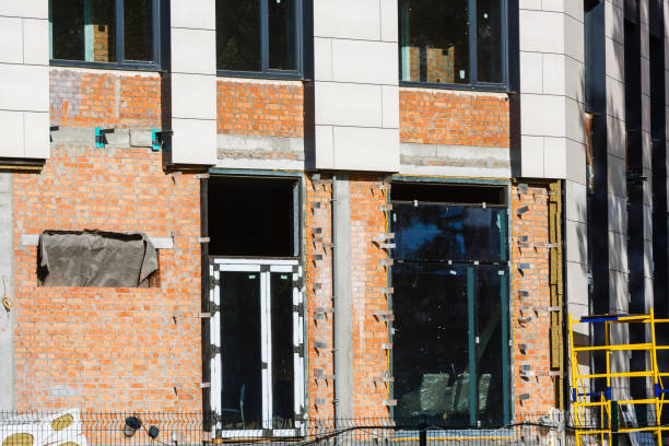istock Building facade renovation, house reconstruction, repair. 1280050898