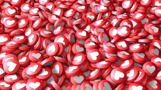 istock Lots of likes or texture heart close up. 3d render 1280051089
