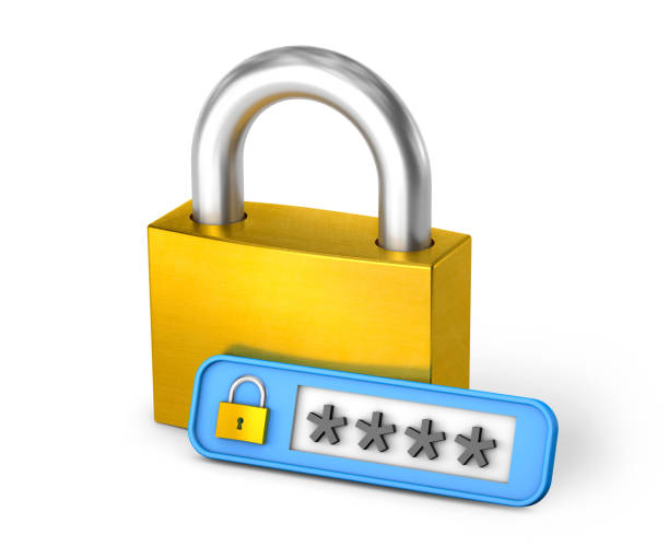 istock Closed lock and password. isolated on white background with clipping path. 3d render 1280051257